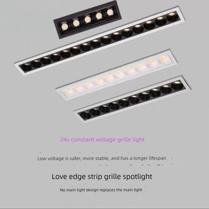 24V Low-Voltage Long Strip Spotlight, Embedded 5-Head Rectangular 10/15 Led Constant Voltage Grille Light, Recessed Anti