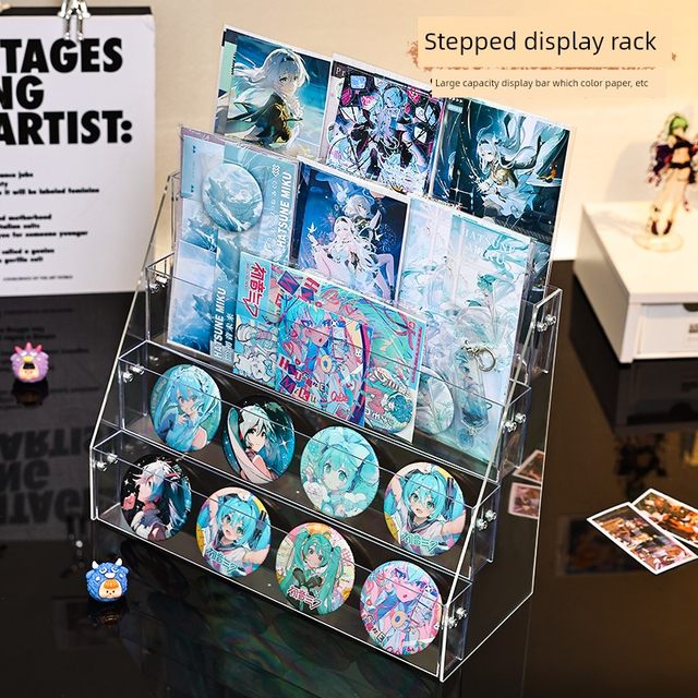 Barji display rack staircase acrylic badge surrounding millet storage box color paper board game card small card storage rack