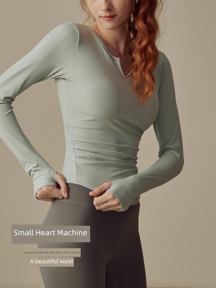 With chest pad female Autumn  Long sleeve pilates Yoga clothes