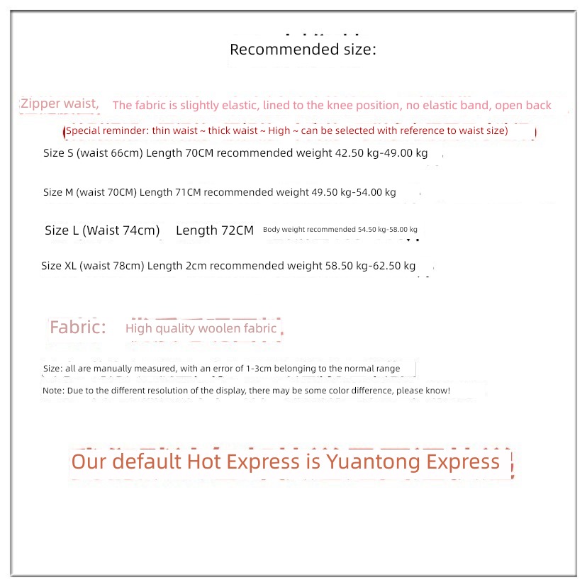 Retro Wool Autumn and winter Medium and long term Check pattern skirt