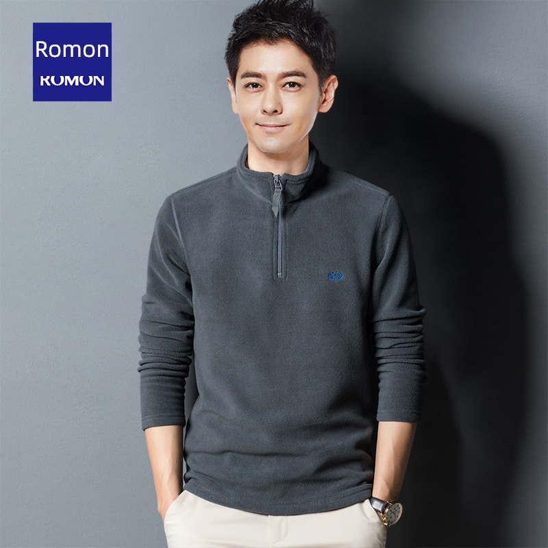 Romon Fleece Autumn and winter Thick style Self-cultivation stand collar Sweater