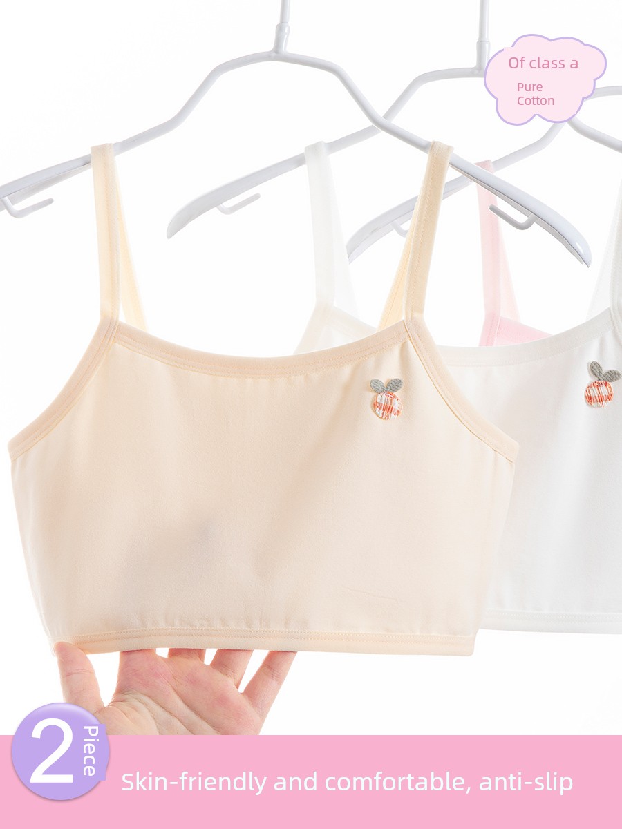 Girls' Underwear for 12-Year-Old Children in the Developmental Stage, Thin Cotton Bra for Young Girls, Elementary School Students' First Stage Children's Camisole