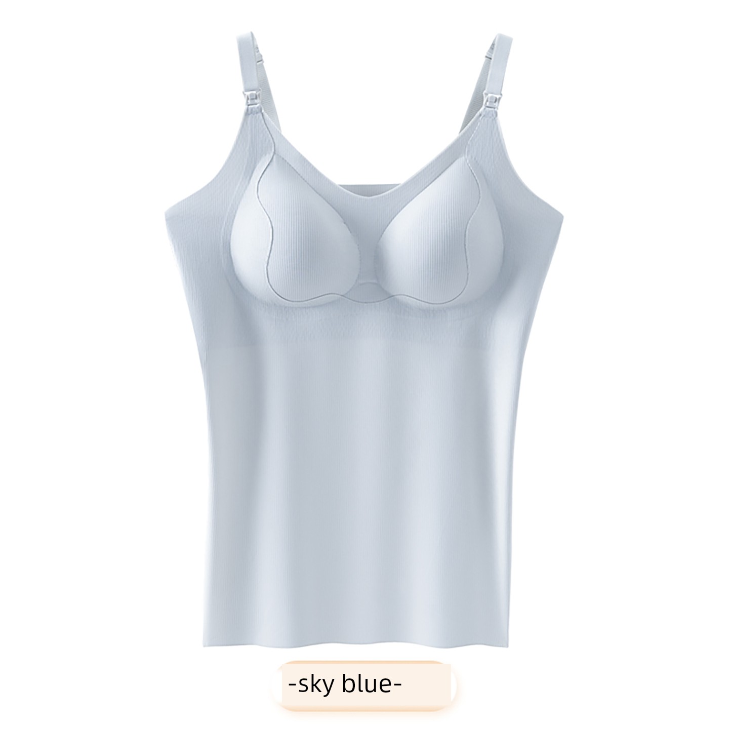 Maternity Nursing Tank Top with Straps, Postpartum Breastfeeding, No Need to Wear Underwear, Anti-Exposure, Thin Autumn Style Bra for Pregnant Women — 4