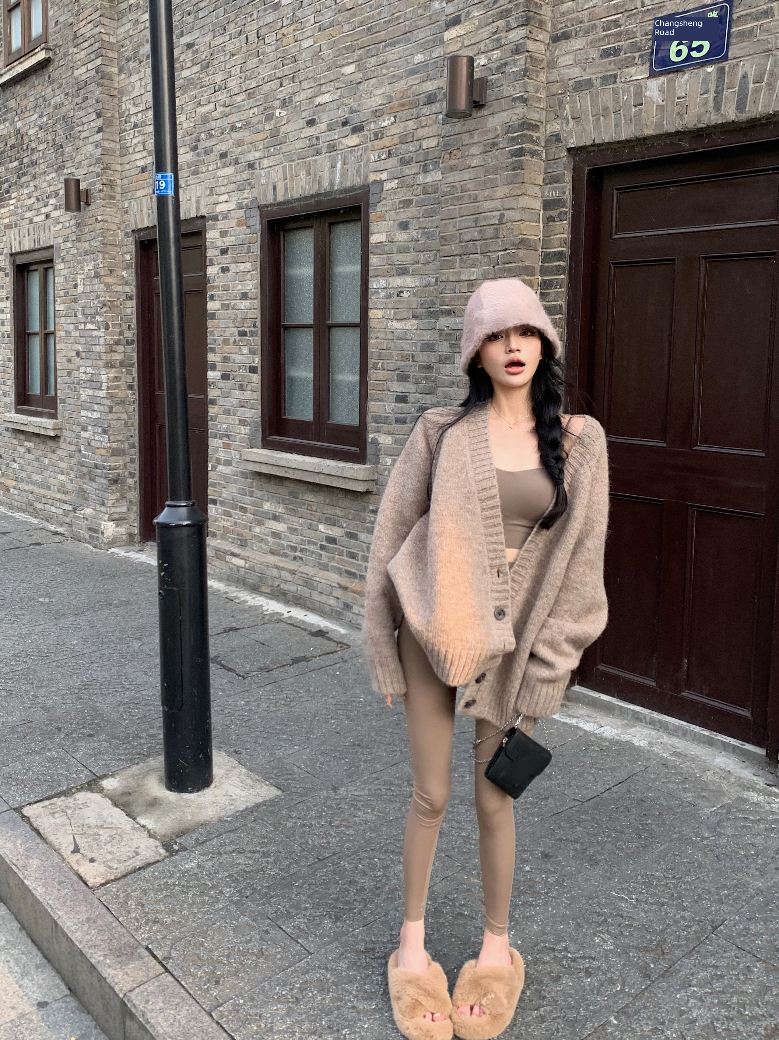 Autumn and winter Hot money Minority temperament loose coat knitting Cardigan