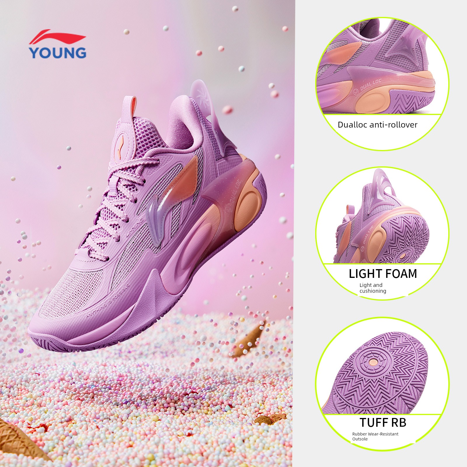 Li Ning Children's Wind Shadow 2V4 Professional Training Basketball Shoes 2026 New Model Boys and Girls Youth Sports Shoes Autumn — 1
