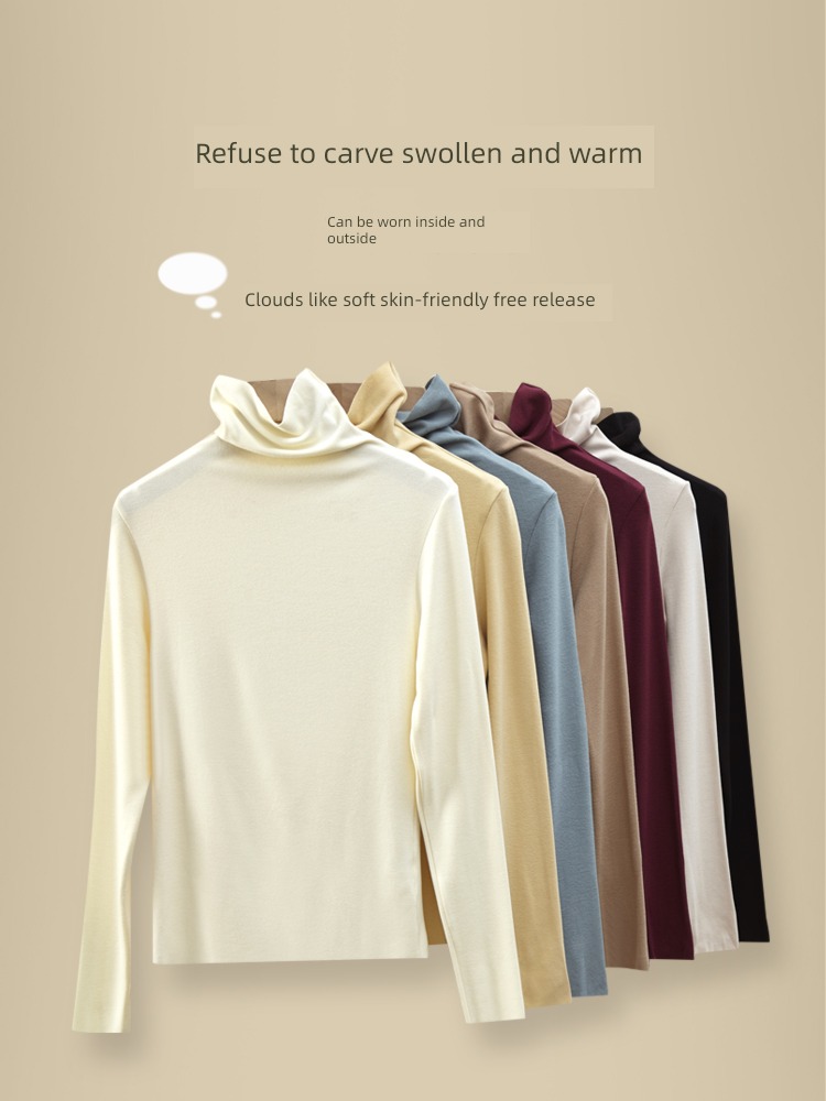 Autumn and winter High collar thickening Long sleeve keep warm T-shirt Undershirt