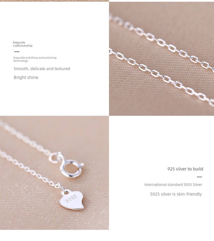 Xiangnan 925 Sterling Silver love female Minority Pearl Necklace