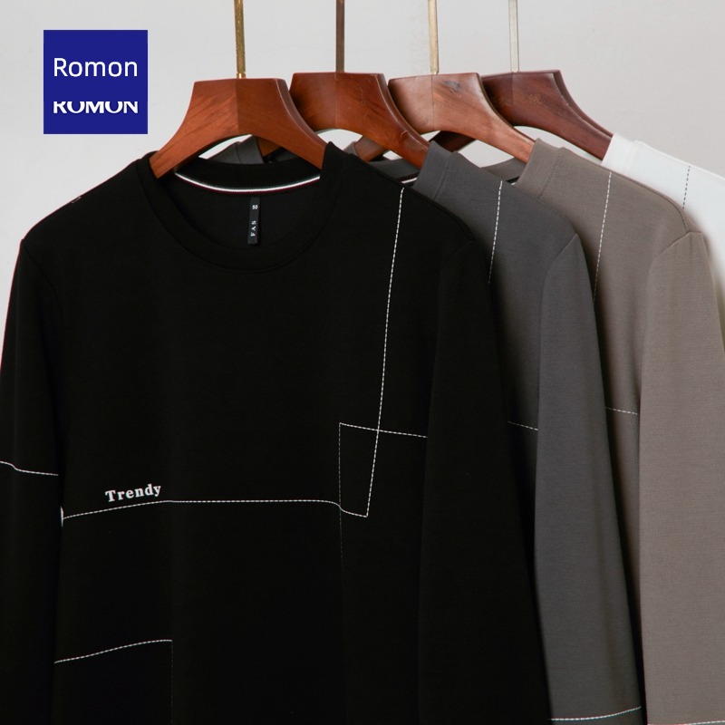 man Low collar jacket Plush leisure time Long sleeve T-shirt