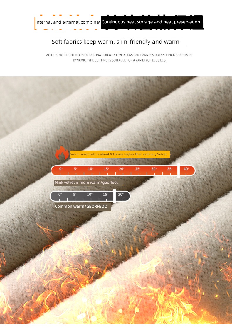 Autumn and winter Korean version elastic force keep warm Plush Jeans