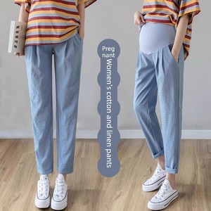 Maternity Pants for Spring and Autumn, Thin Casual Carrot-Style Leggings for Summer, 2026 New Model for Petite Pregnant 