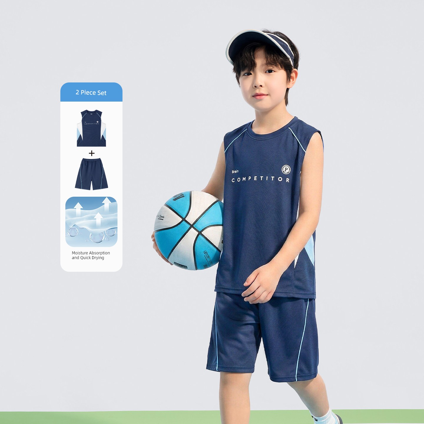 Zuoxi Children's Clothing Boys' Quick-Dry Set Children's Sports Vest and Shorts Two-Piece Mesh Summer Outfit 2026 New Trendy Style — 1