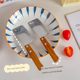 Japanese Ins cute mini kitchen knife disassembled express unboxing knife portable wooden handle fruit bread butter sauce knife