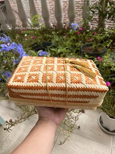 2026 New Style Bamboo Woven Packaging with Patterned Woven Bamboo Baskets, Stylish and Festive Gift Boxes for Mid-Autumn