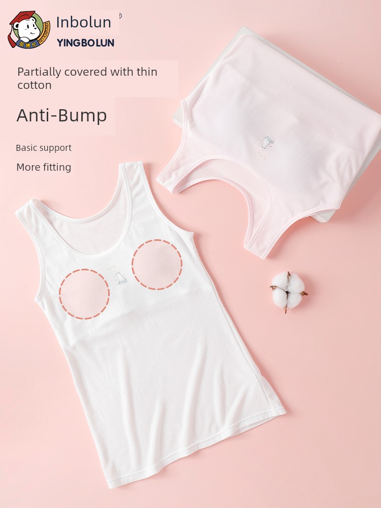 Yingbolun Girls' Underwear, Teenage Growth and Development Period Bra, Stage One Children's Junior High School Girls' Small Vest — 4