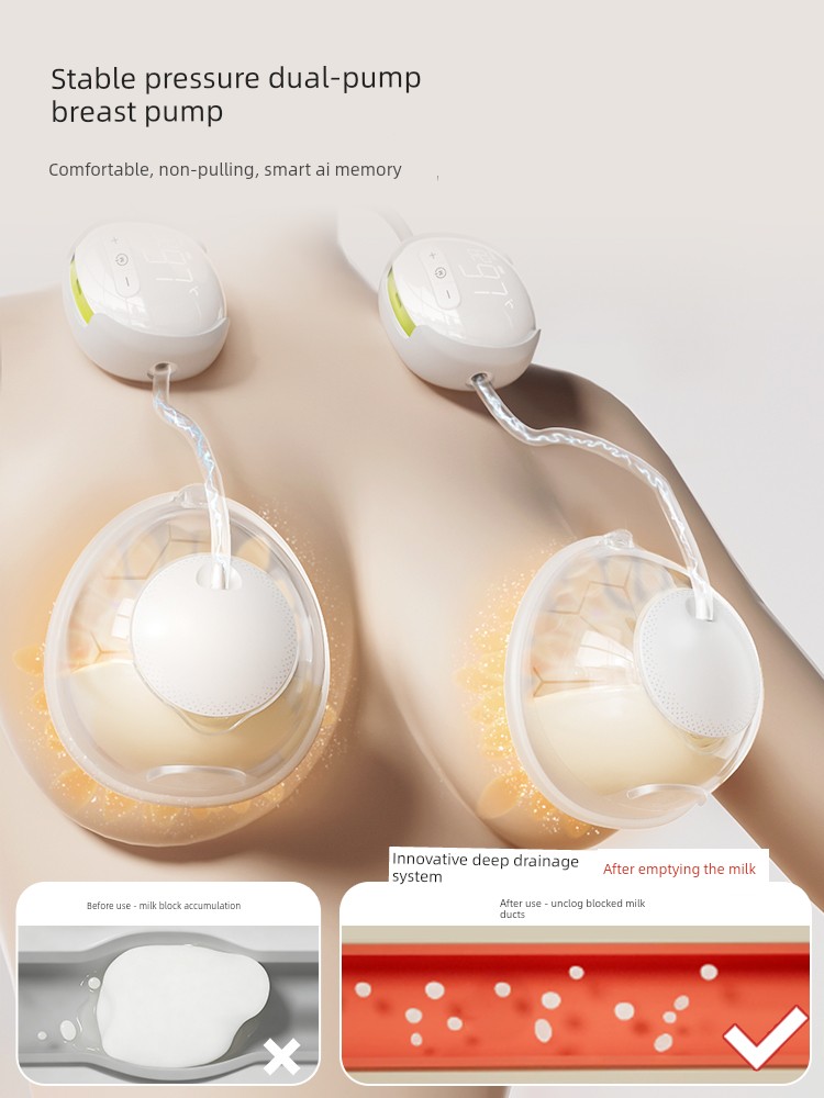 Youhe Hands-Free Dual-Sided Electric Breast Pump with Silent Operation, Screen Display, Fully Automatic, Portable Milk Extractor