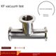 304 stainless steel high vacuum reducer tee, fast clamp quick connection chuck KF16/KF25/KF40/KF 50