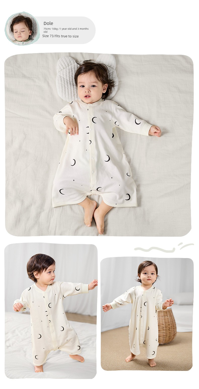 Baby Pajamas, Baby Nightgown, Autumn One-Piece Clothing, Pure Cotton, Thin Long-Sleeved Autumn and Winter Sleeping Bag for Young Children, Boys — 21