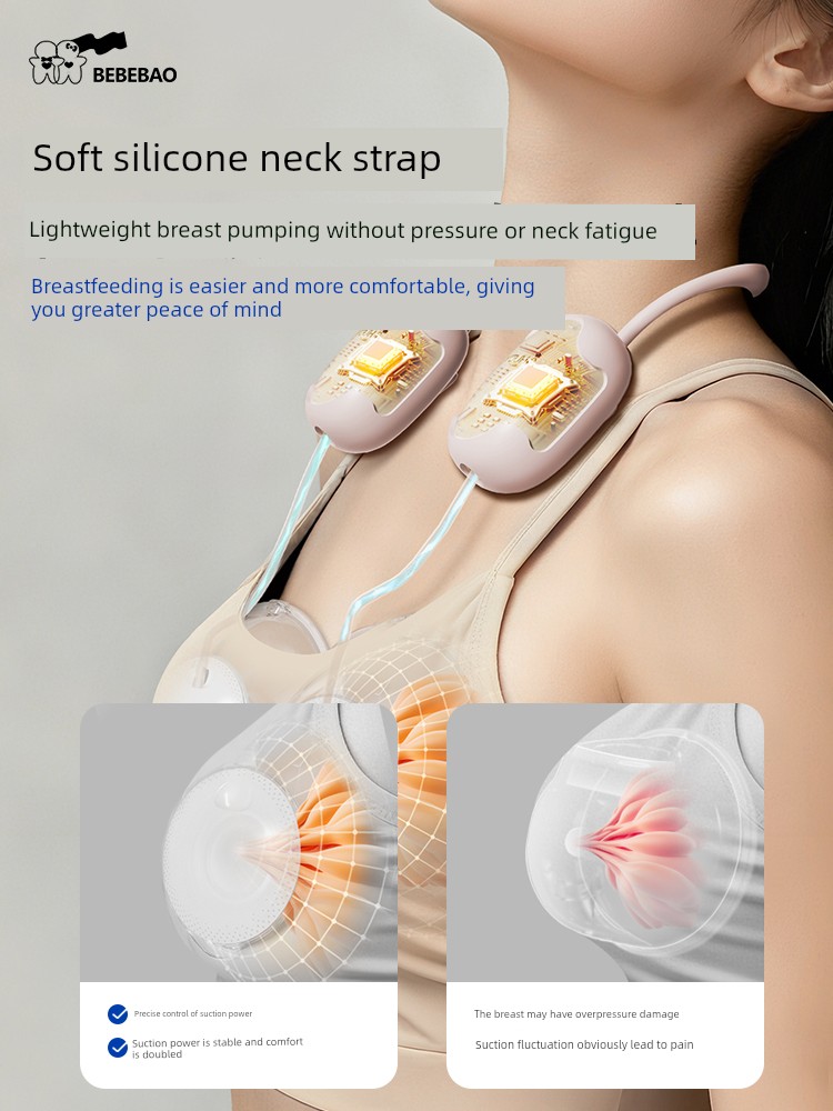 Bebebao Hands-Free Double-Sided Electric Breast Pump Fully Automatic Single-Sided Portable Breast Pump Neck-Hanging Type