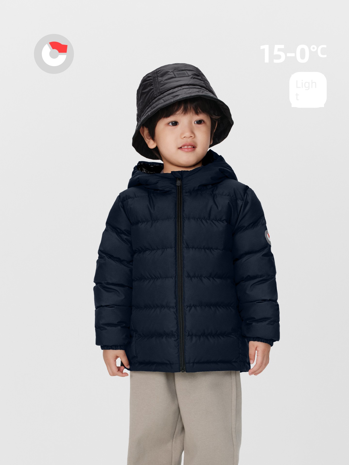 Nanny Goose Children's down Jacket Short Hooded Warm Coat for Older Kids Ultra-Light Soft Comfortable Thin Winter Jacket
