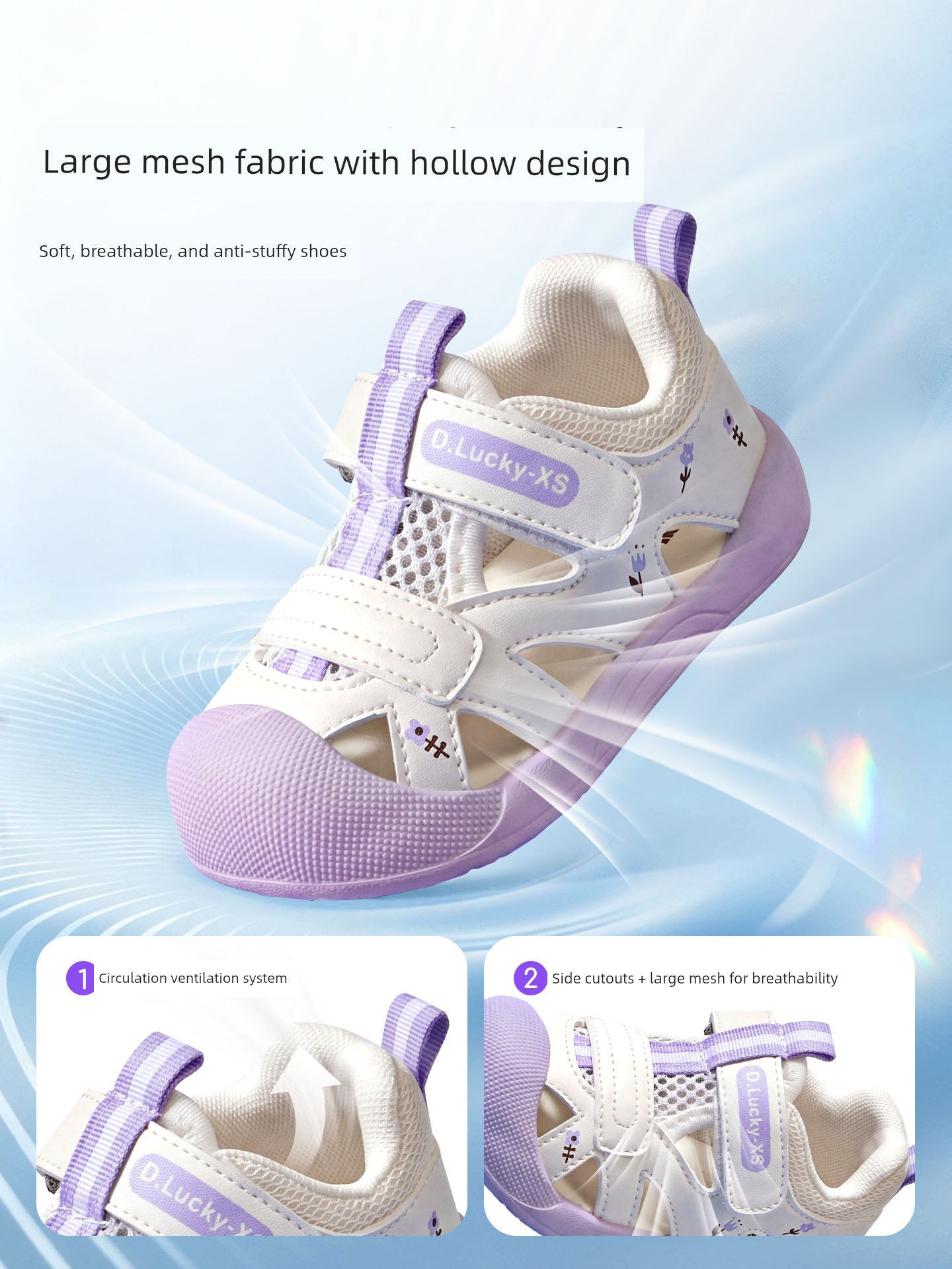 Jq Jingqi Baby Sandals Summer New Style Non-Slip Soft-Soled Baby Shoes for Boys and Girls with Hollow Mesh Breathable Functional Shoes — 3
