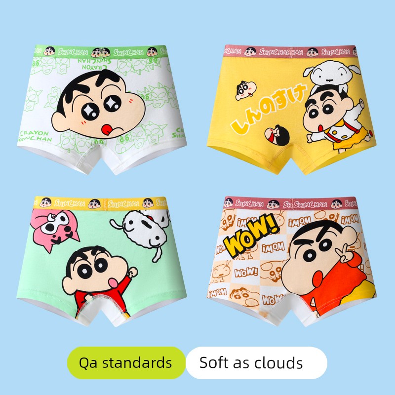 Children's Underwear Boys Pure Cotton Class A Boxers Children Teens Babies Breathable Cute Cartoon Xiaoxin Boys Shorts — 5