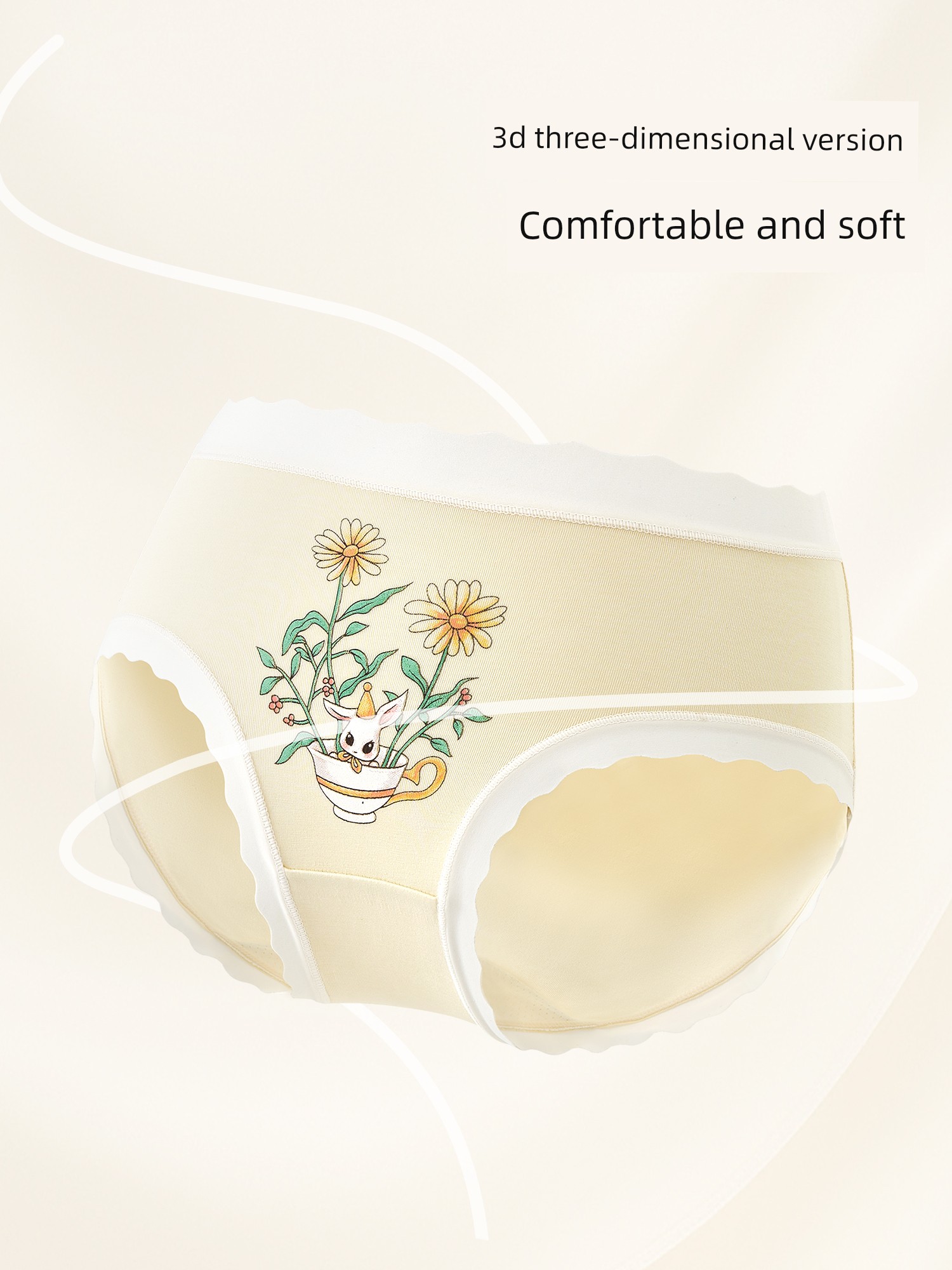 [Camellia Soft Care Pants] Children's Underwear for Girls, Lyocell Breathable, Medium and Large Kids, Class a Girls' Triangle Briefs — 5