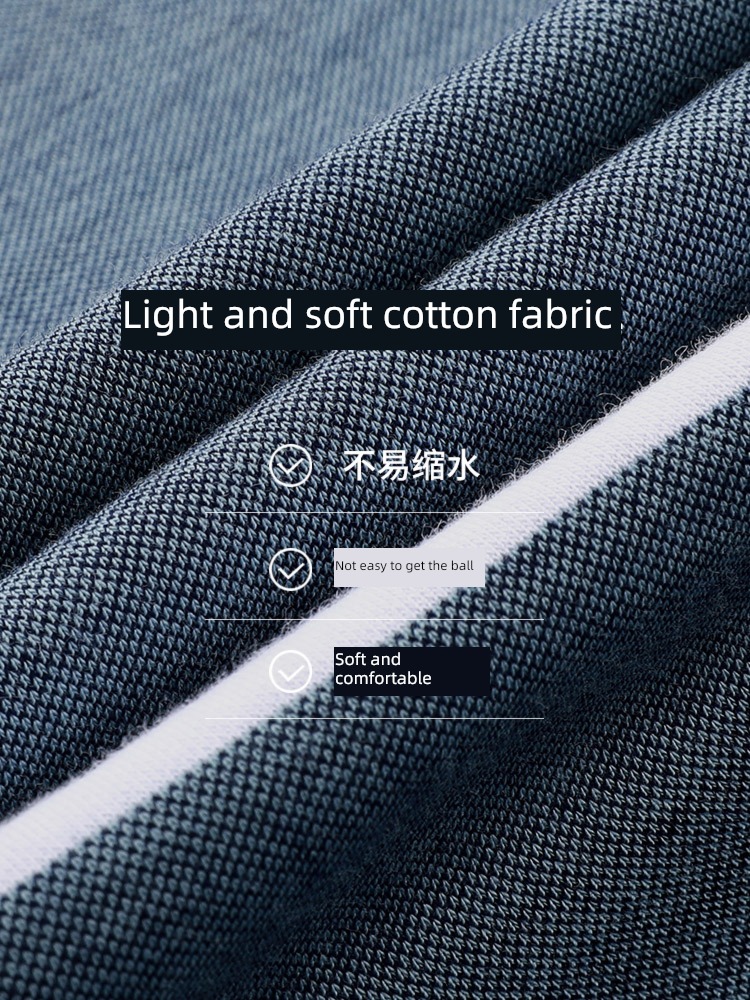 Middle aged and elderly Short sleeve breathable Color contrast stripe leisure time summer wear