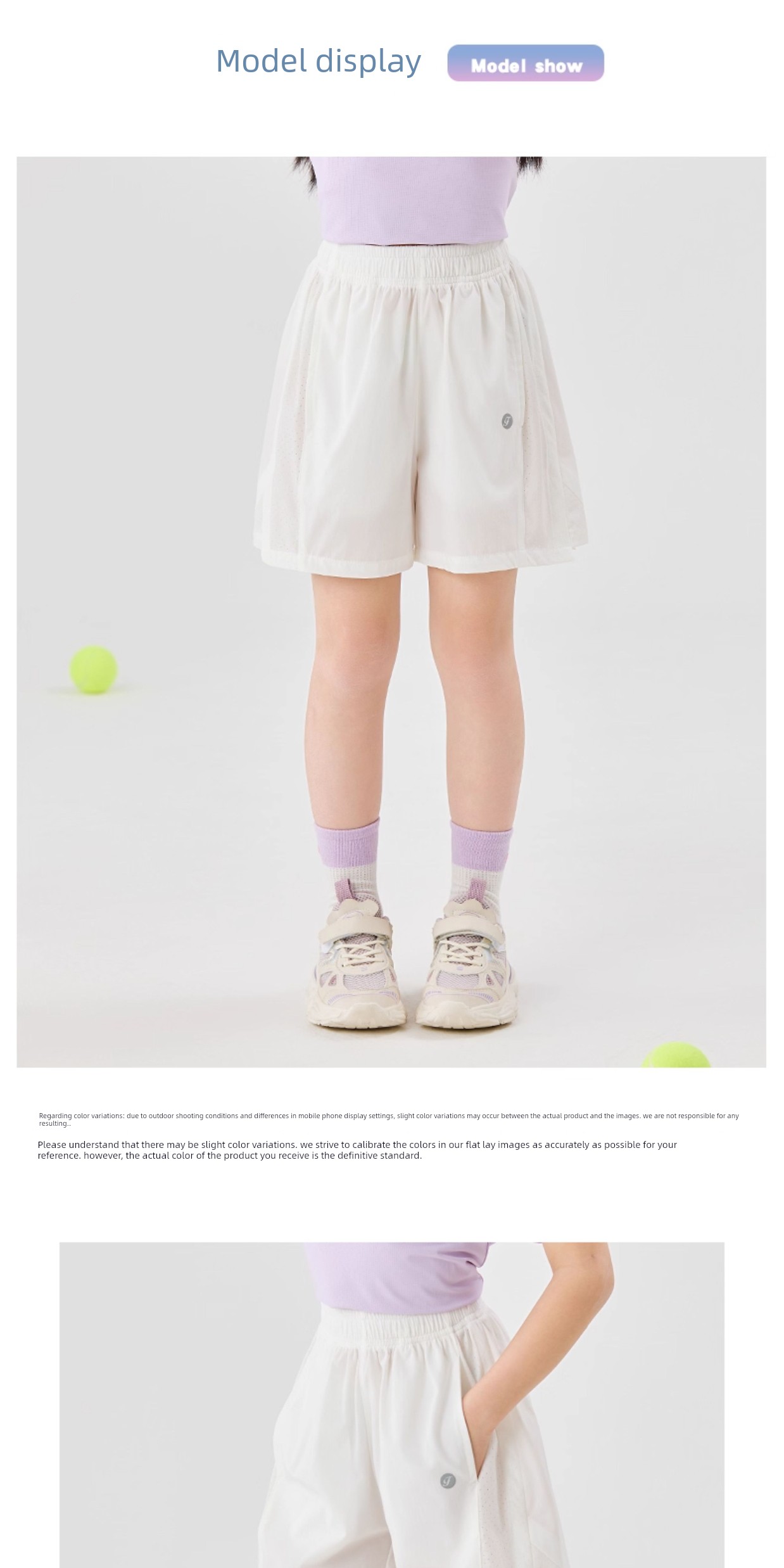 Moonkids Summer Girls' Sports Shorts Thin Summer Kidsren's Quick-Drying Pants for Girls to Wear Outside in White Ice Silk — 11