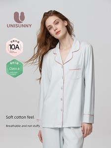 Unisunny Postpartum Clothing Pure Cotton Sweat-Absorbent Maternity Nursing Pajamas Autumn Nursing Home Clothes