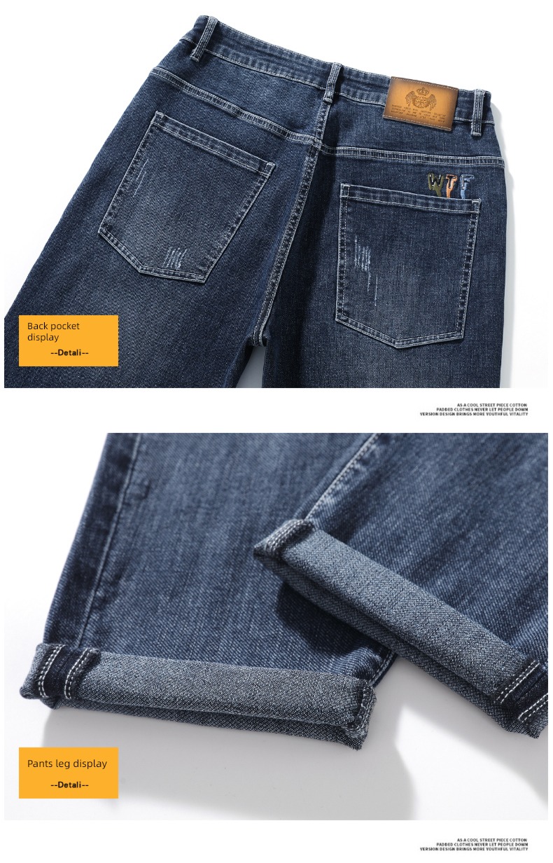 Autumn and winter Korean version elastic force keep warm Plush Jeans