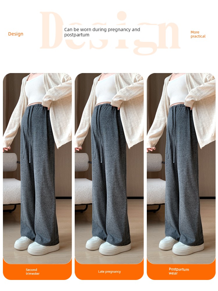 Autumn and Winter Outer Wear Thickened No Belly Support Pregnant Women's Pants — 4