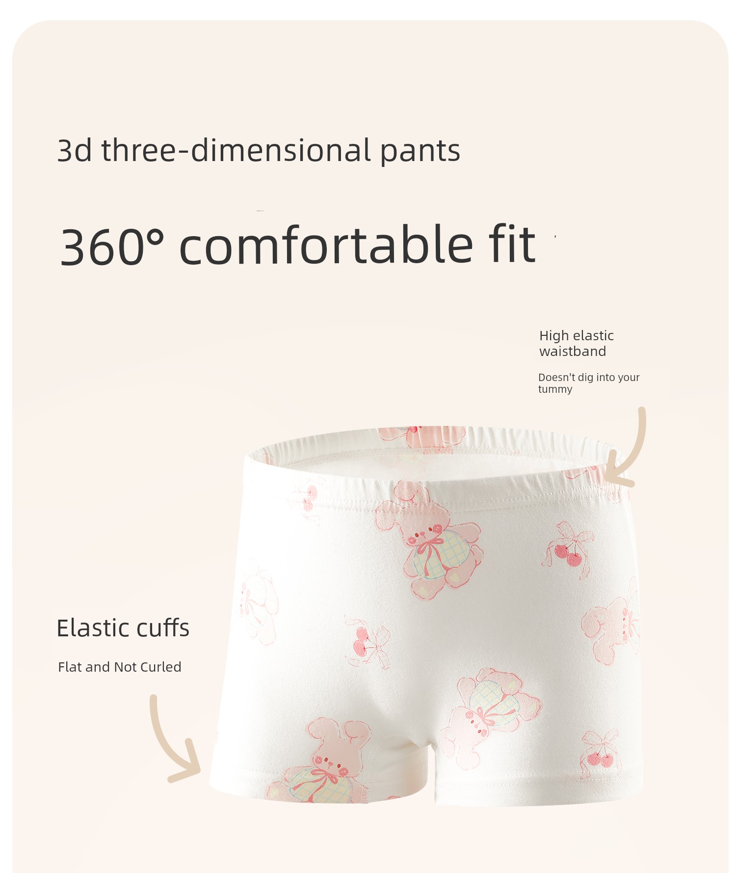 Girls' Underwear, Children's Pure Cotton, All-Cotton Crotch, Baby Girl Type A, Four-Corner Style, for Little Girls Aged 2, Non-Binding on the Bottom — 14