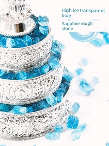 Sanmanduo Natural Ice Aquamarine Raw Stone Loose Crystal Raw Ore for Manza Seven Treasures Offering to Buddha Ornaments