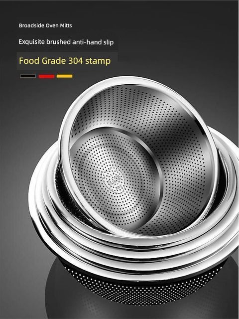 316 extra thick stainless steel leaking basin rice sieve kitchen food grade rice washing vegetables drain basin washing fruit filter basket