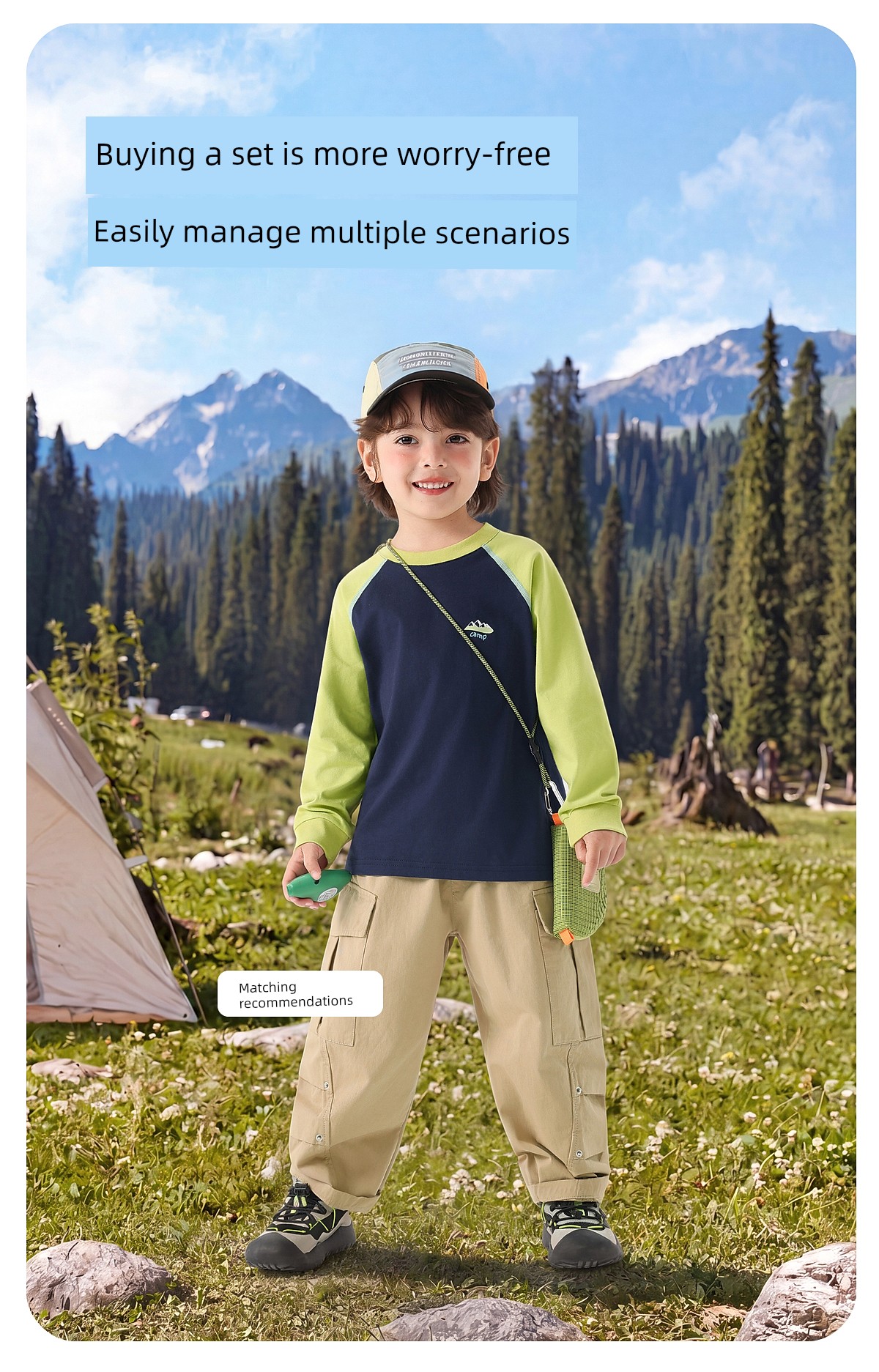 Right-Ou Boys' Long-Sleeved T-Shirt 2026 Spring and Autumn New Style Toddler Color-Blocked Round-Neck Top Loose Casual Base Shirt — 13