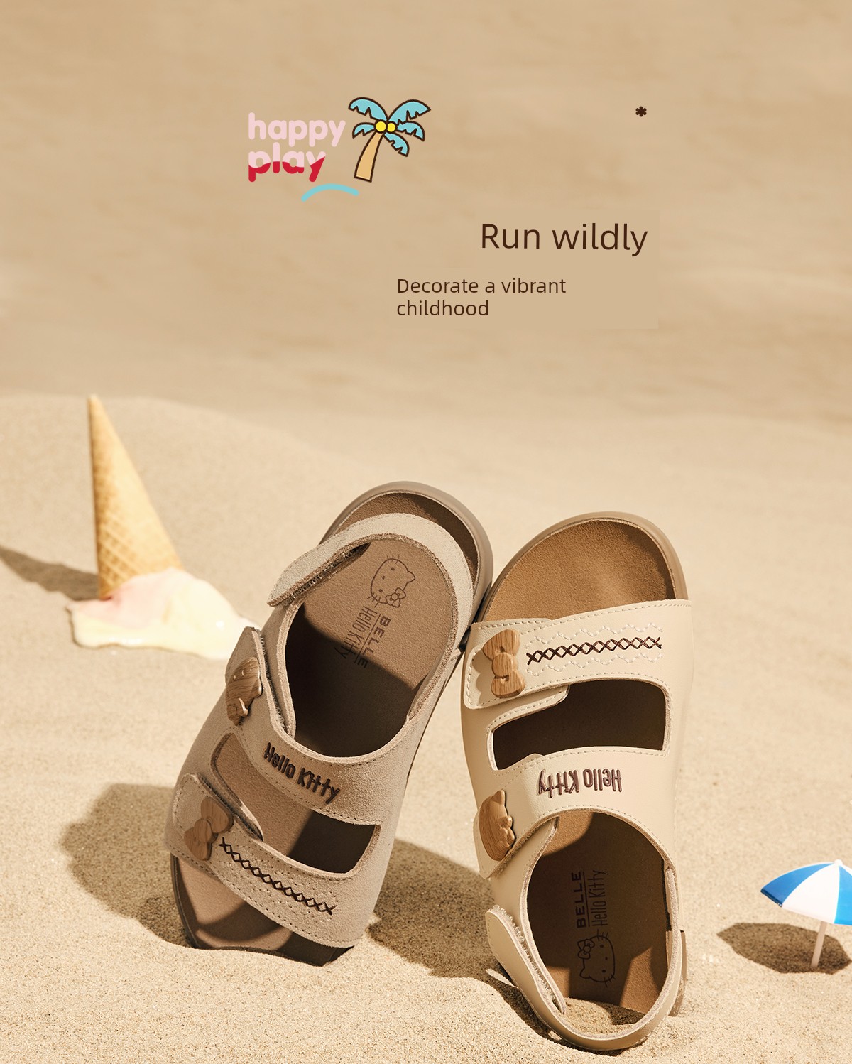 Belle Hello Kitty Collaboration Model Sea Salt Toast Shoes Girls' Sandals Hello Kitty Casual Beach Summer Slippers — 17