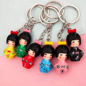 Creative Japanese Kimono Doll Keychain Key Ring Accessory Pendant Student Fashion Trendy Doll Backpack Decoration
