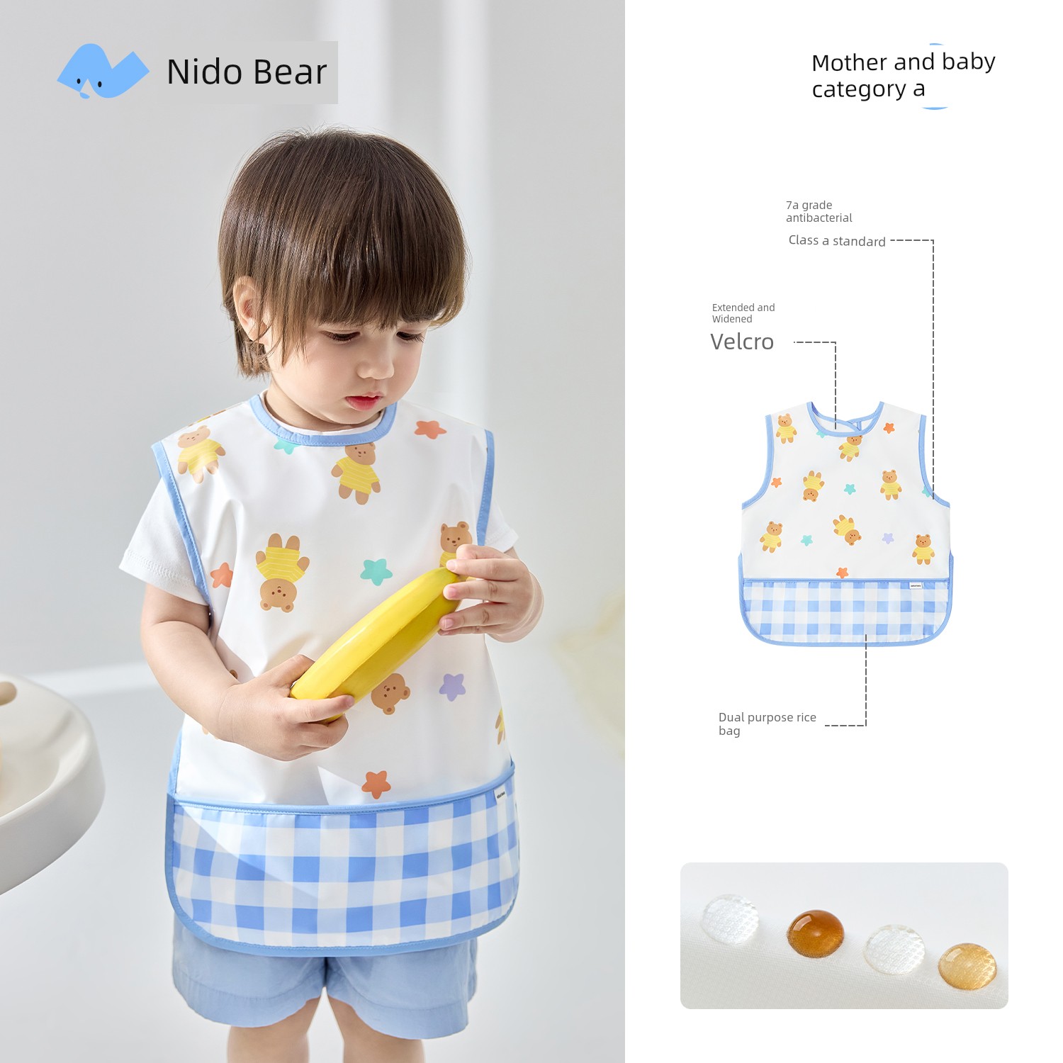 Niduoxiong Fall and Winter Eating Complementary Food Bib Children Overclothes — 6