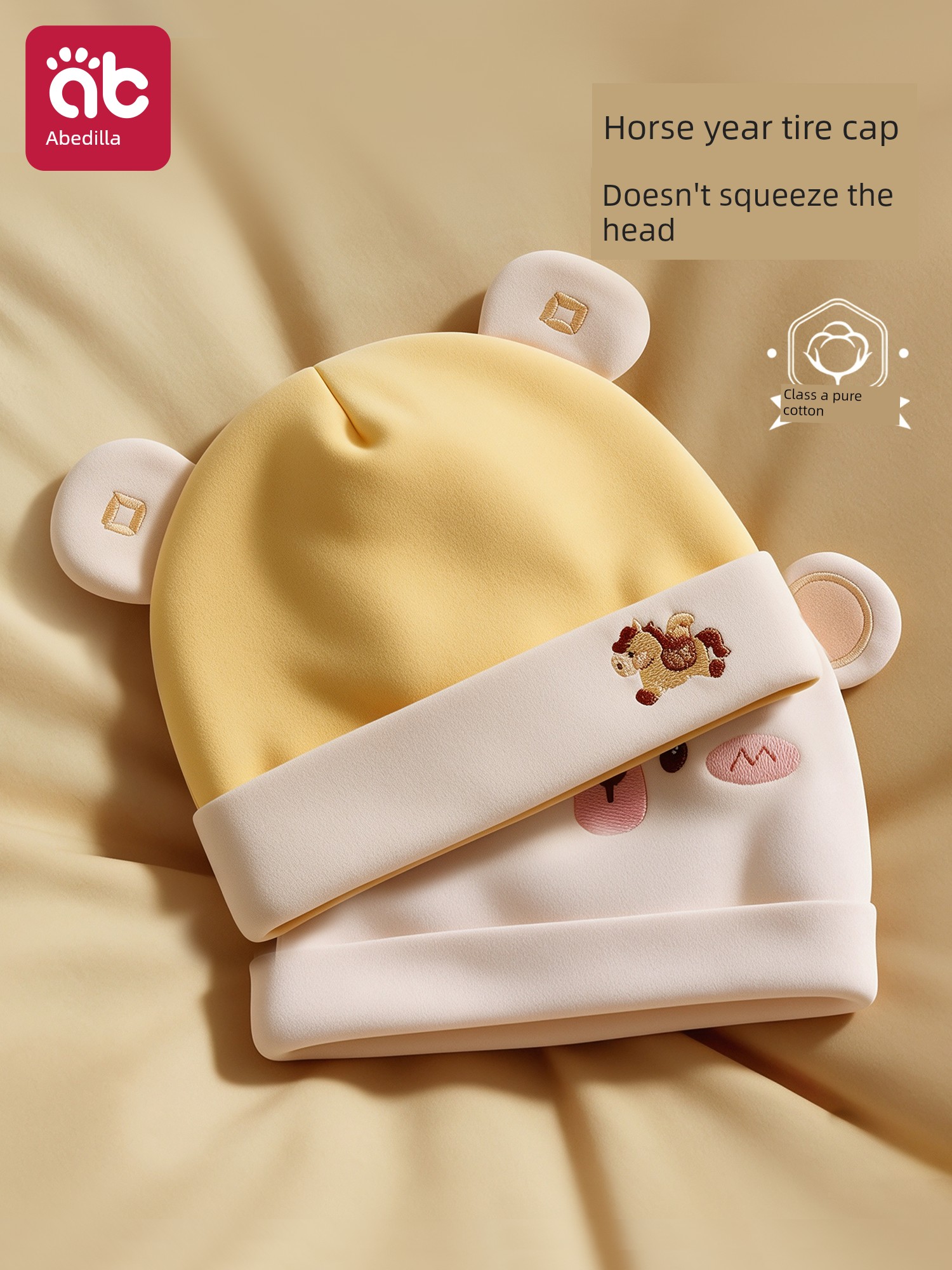 Newborn Baby Hat, Class a Pure Cotton, Winter Infant Hat for 0 to 3 Months, Seamless, Unisex, All Seasons