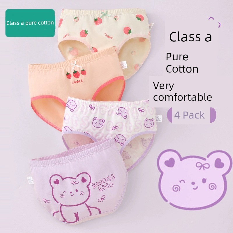 All-Cotton Maternity and Baby Pure Cotton Children's Underwear, Girls' Pure Cotton Baby Boxer Briefs, Flat-Angle Shorts for Girls That Don'T Pinch the — 6