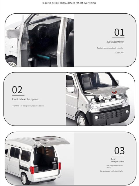 Simulation 1 32 Wuling Light Van Car Model Collection Ornaments Rongguang Alloy Car Model Little Boy Toys
