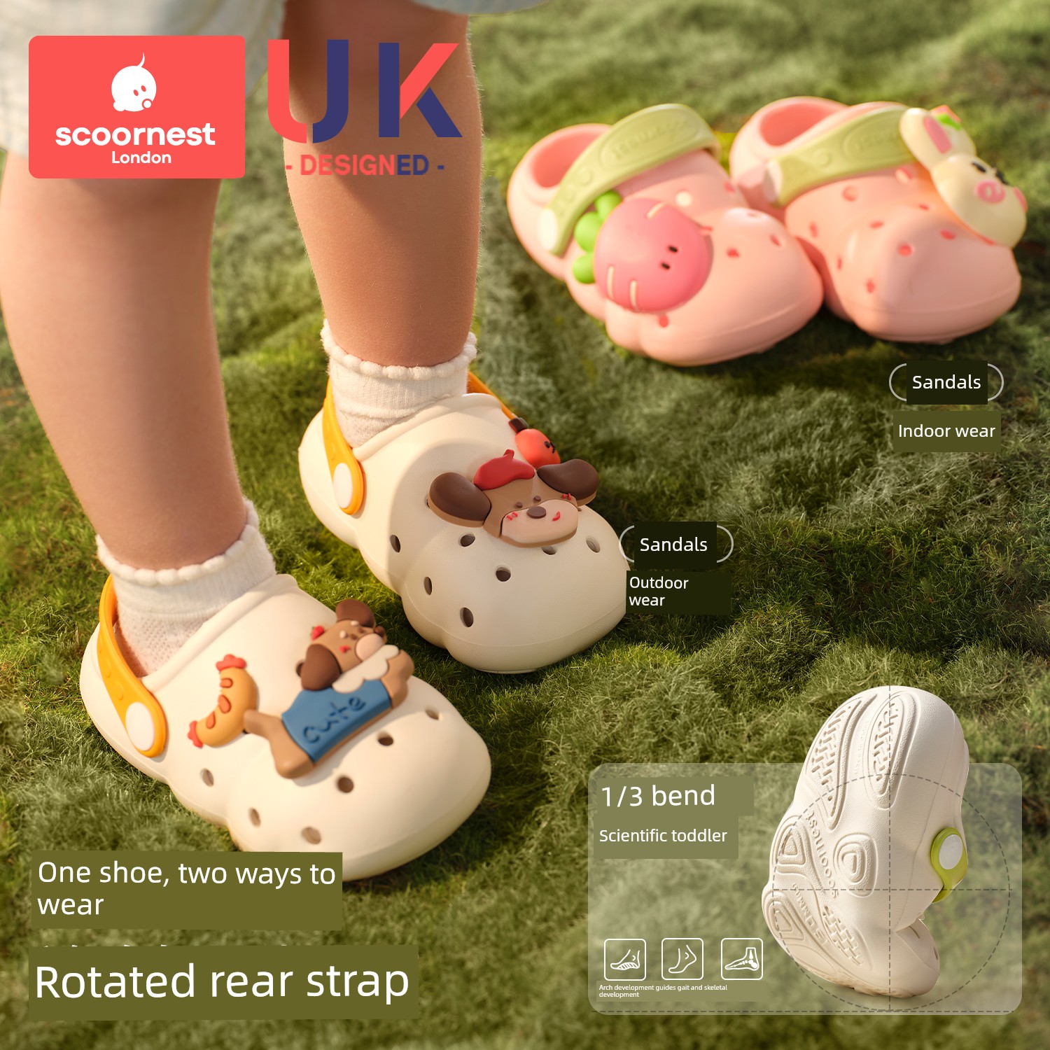 Kechao Children's Baby Clogs for Boys and Girls, Summer Closed-Toe Sandals, Indoor Bath Slippers, Non-Slip for Infants and Toddlers — 3