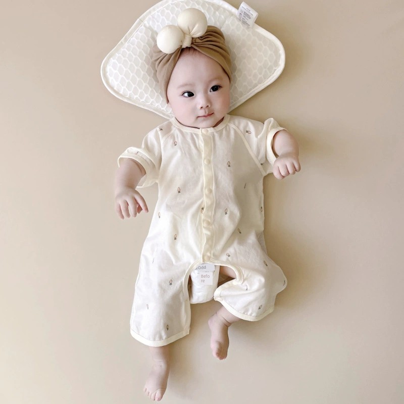 Summer Pure Cotton Cardigan Homewear Children's Jumpsuit — 19