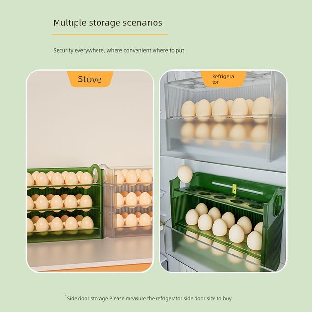 Egg storage box refrigerator side door put egg box with egg rack mount holder food grade special transparent storage fresh storage box