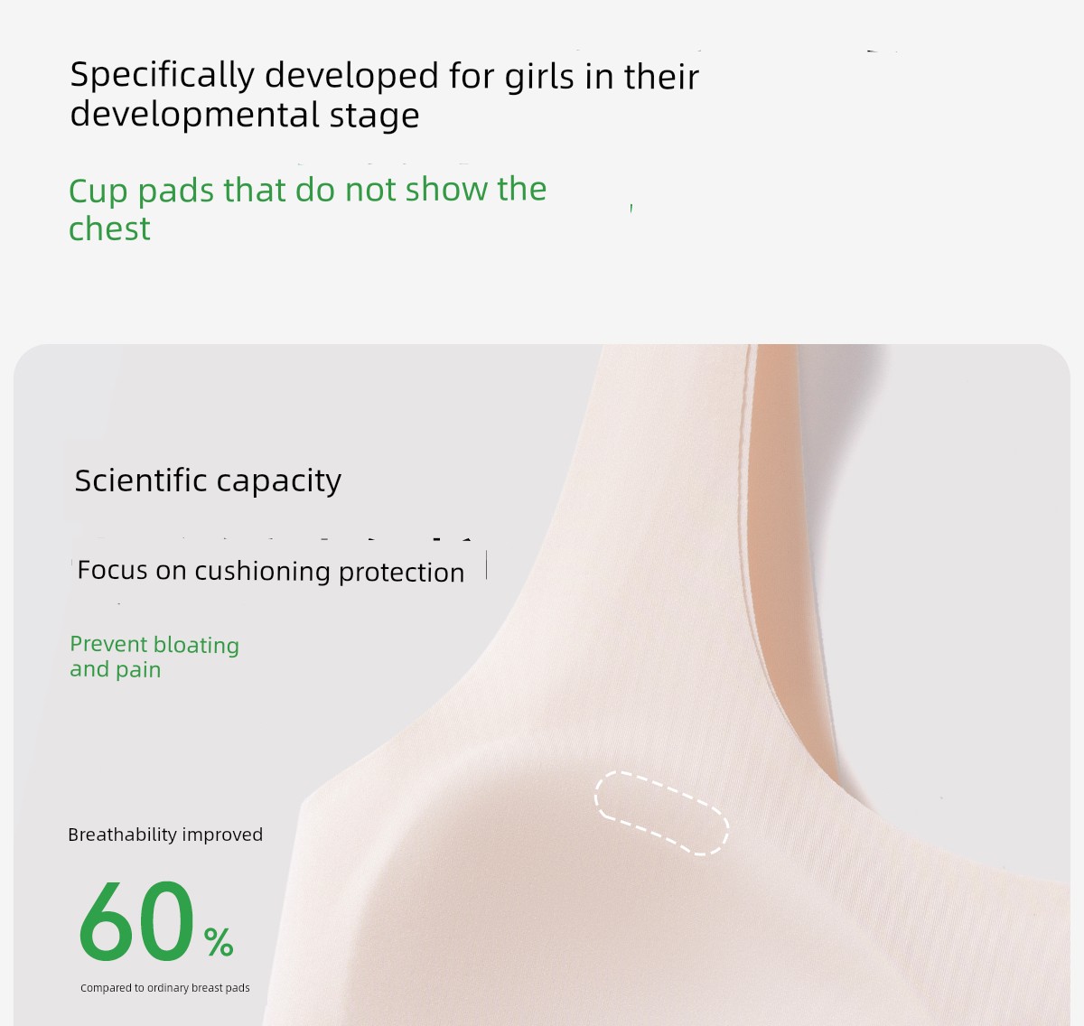 Coco Smart Girls' Bras for Junior High School Youth Development Period, Teenage High School Sports Bras — 8
