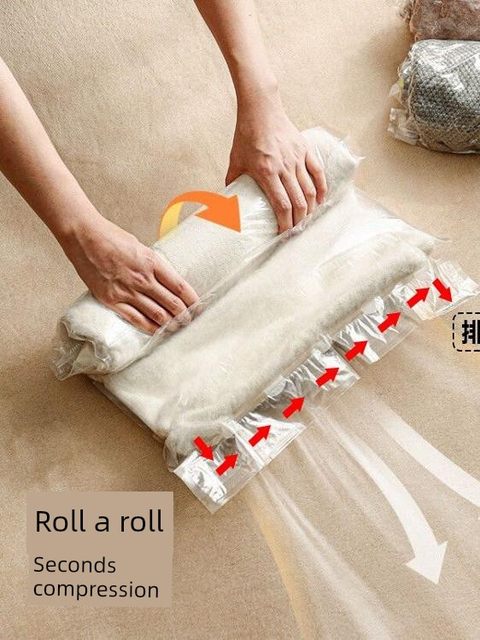 No-exhaust air-free thickened compression bag clothes down large vacuum bag travel business trip dormitory home storage bag