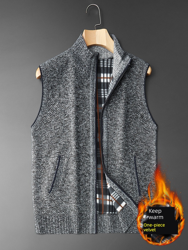 Wear inside and outside Autumn and winter Sweater Dad Costume Vest