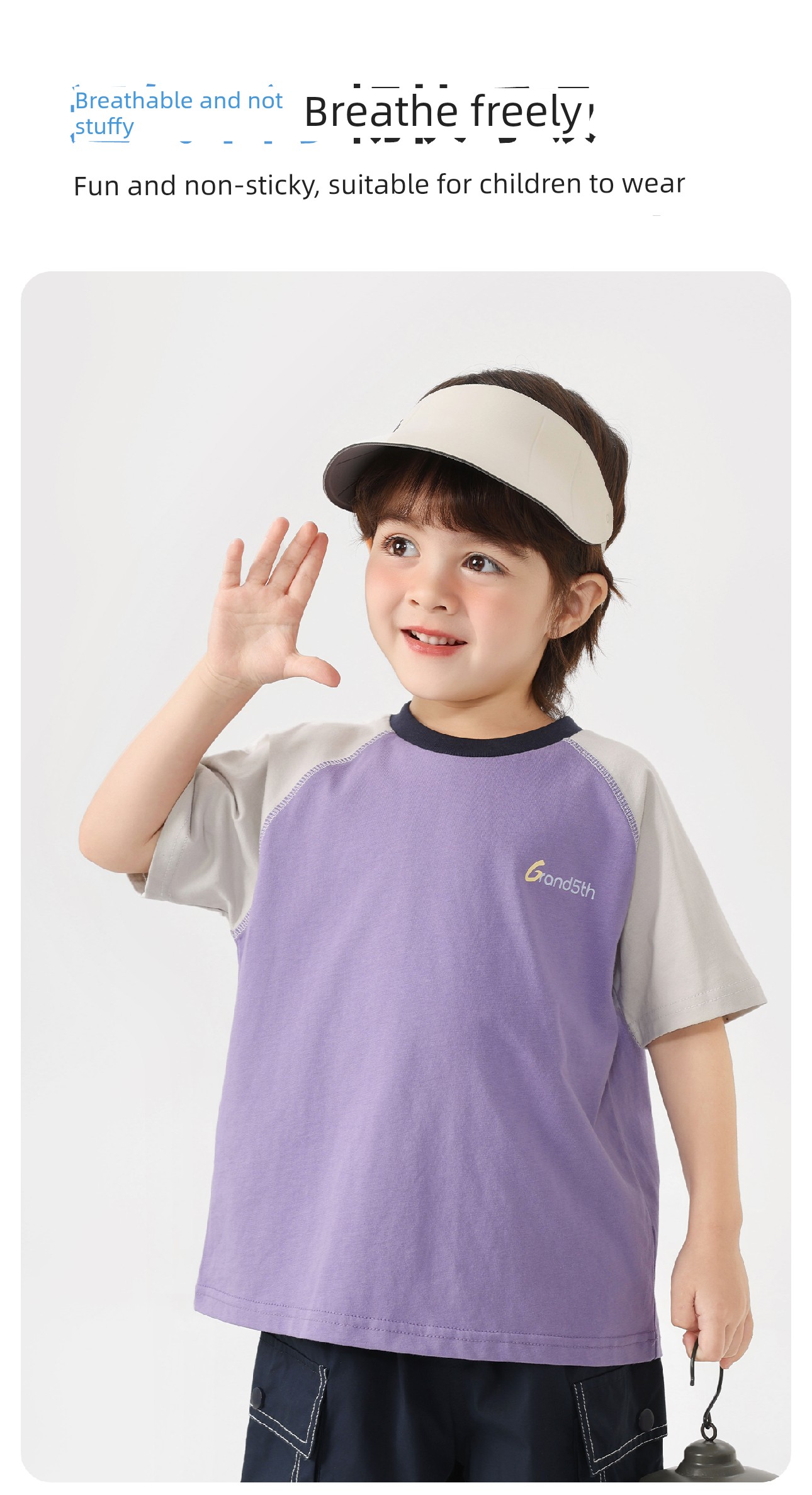 [Clearance Short Sleeve T-Shirt Collection 101-2020] Right-Ou Boys' Pure Cotton Short Sleeve T-Shirt Summer Thin Style Trendy Top — 4