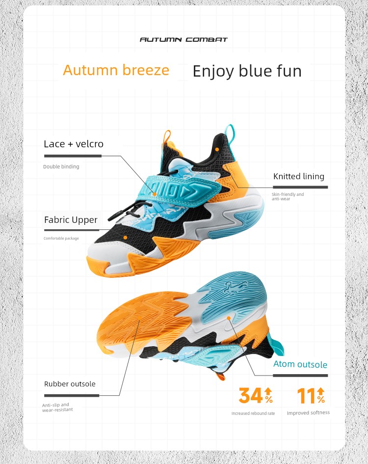 Jordan Children's Shoes Boys' Basketball Shoes Mesh 2026 New Style Velcro Wear-Resistant Shoes Kidsren's Sports Shoes — 3