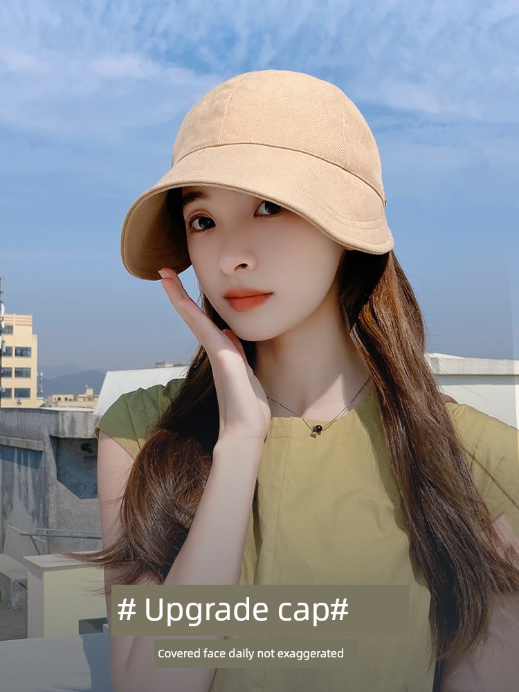 Sun hat female Sunscreen ultraviolet-proof black Fisherman hat